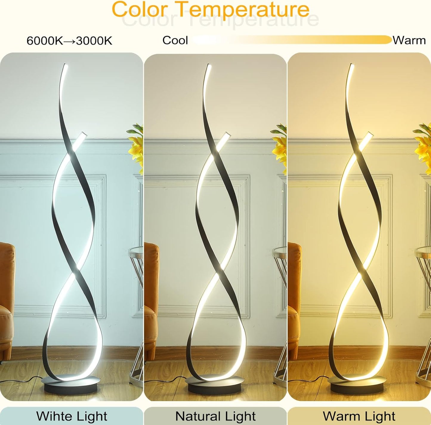 Modern LED Spiral Floor Lamp